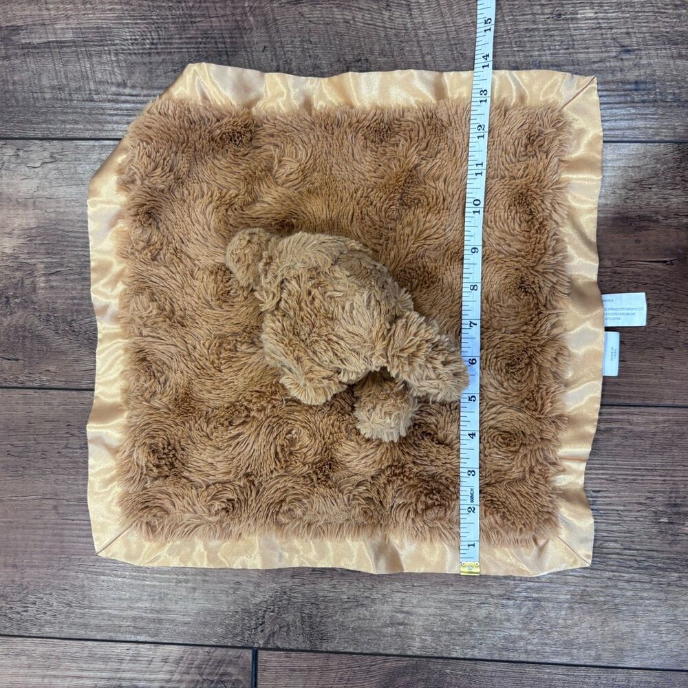 Cloud Island Puppy Dog Lovey Security Blanket Brown Satin Trim Baby 14"x14" EUC - Picture 5 of 5